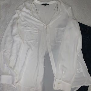 Ro&De White long sleeved blouse (NWOT)